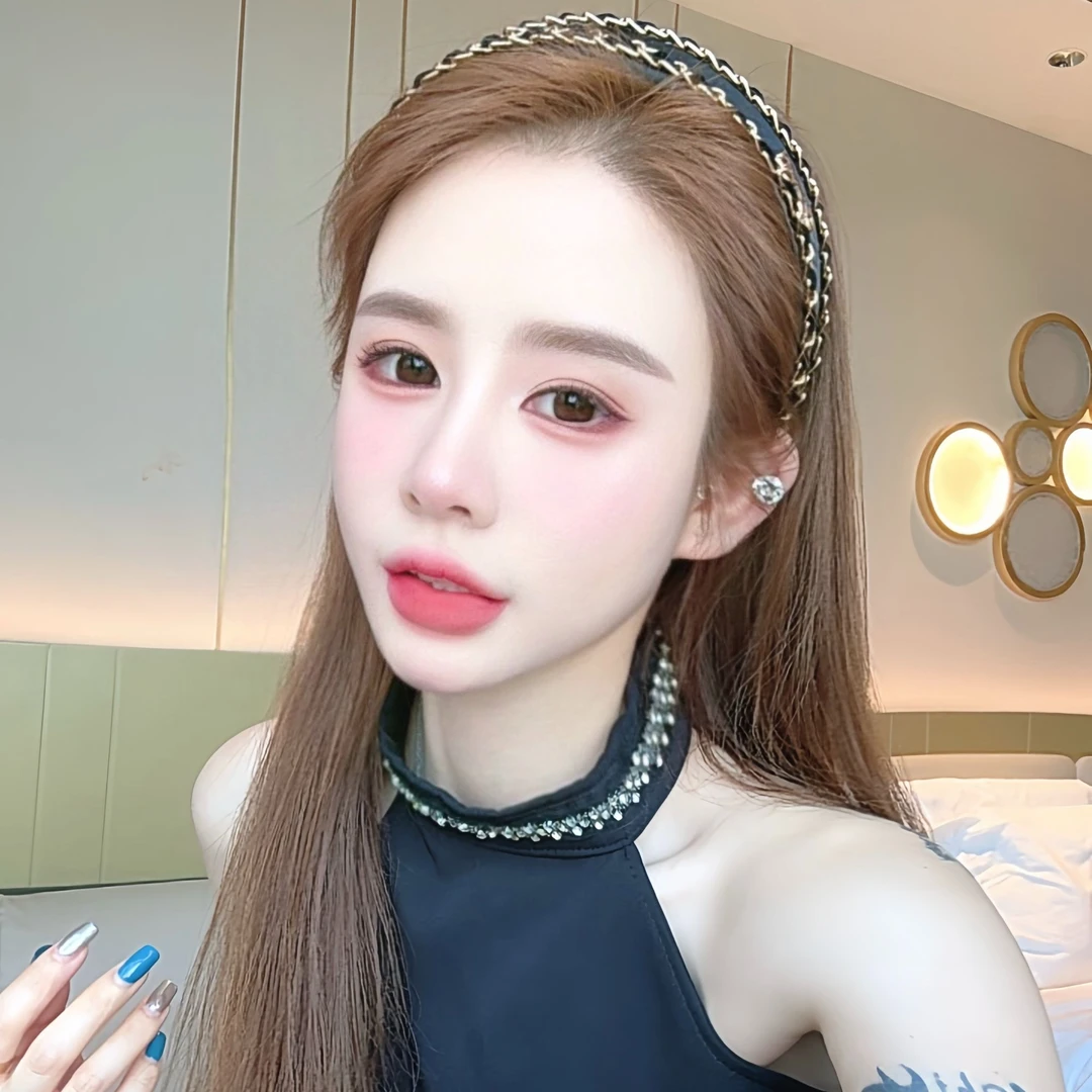 气质法式字母发箍新款高级感网红发卡头箍黑色 时尚发箍女