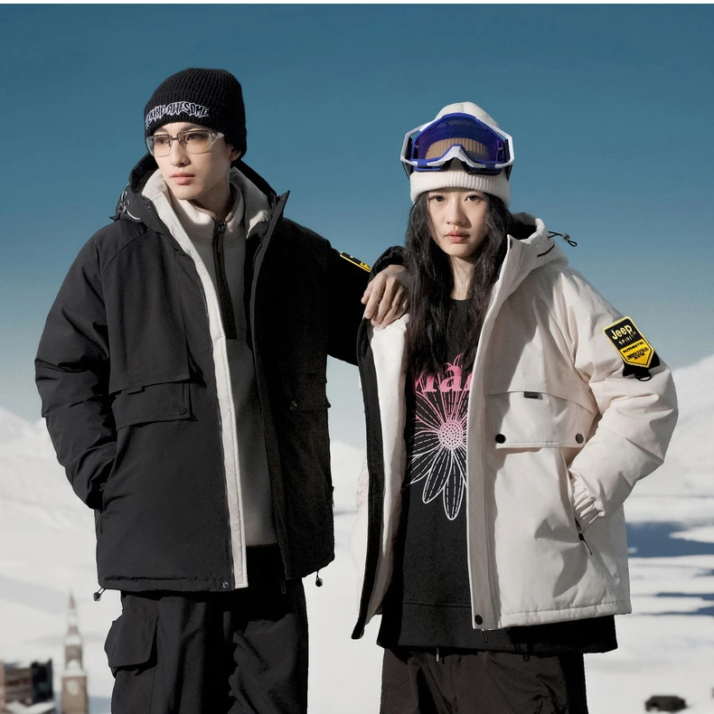 新款JEEP冬季男上衣羽绒服外套时尚鸭绒保暖加厚潮流防风秋冬户外