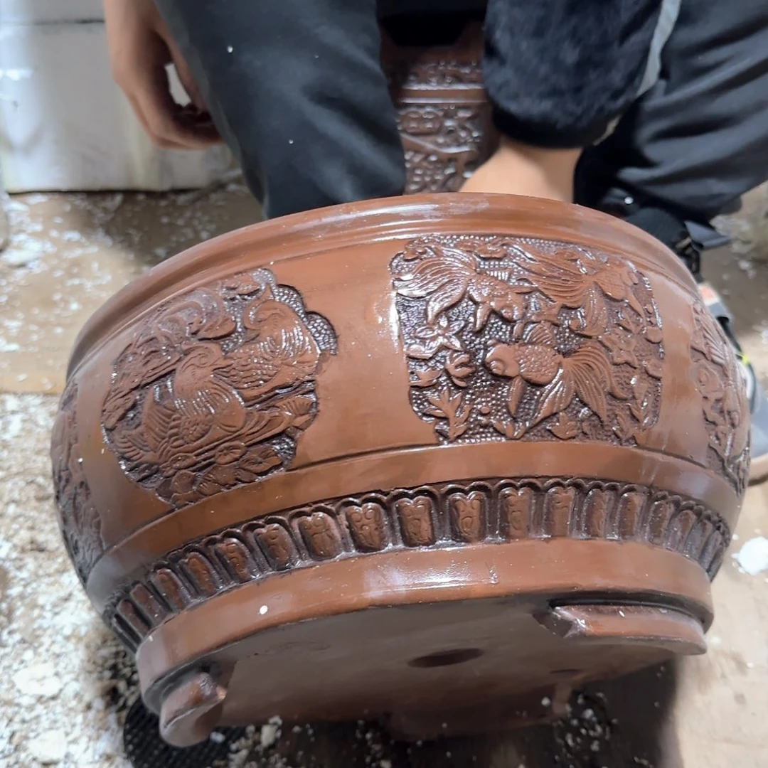 紫砂花盆口径30高度15