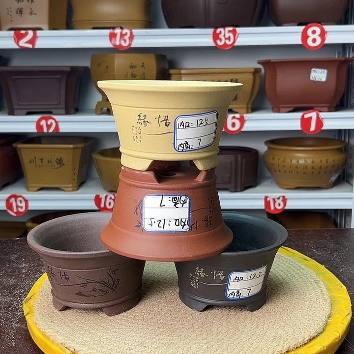 紫砂花盆你在一起