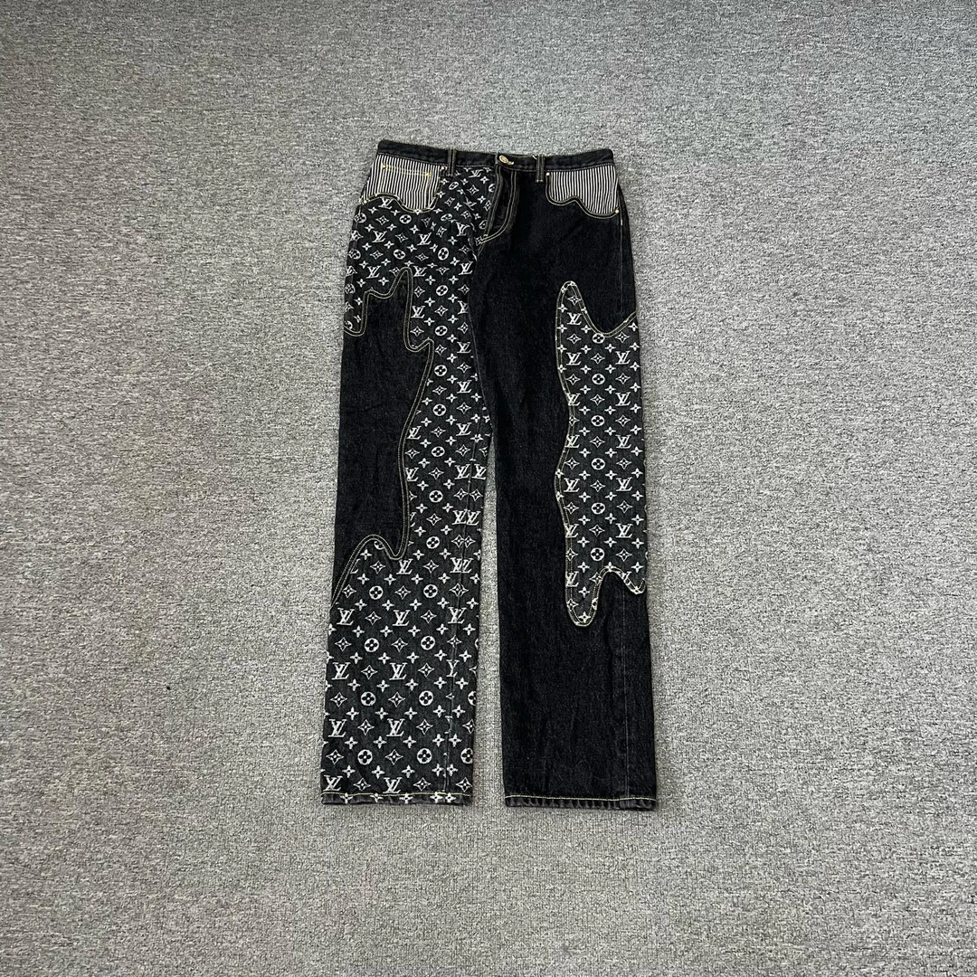 99新 LouisVuitton/路易威登 × Nigo2解构老花满印牛仔裤31码99新
