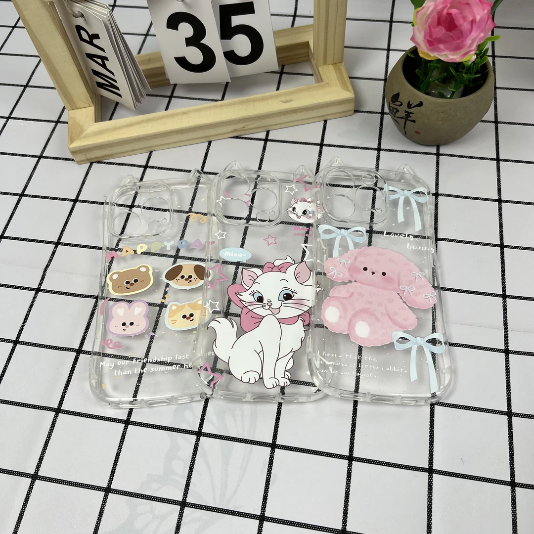 小清新猫耳朵可爱透明软壳卡通少女适用于苹果系列手机壳