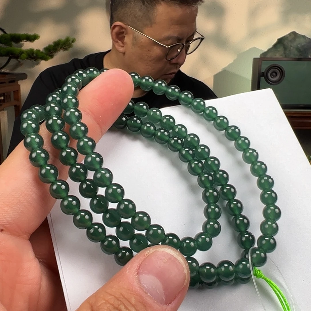 翡翠未镶嵌手链卡6mm108