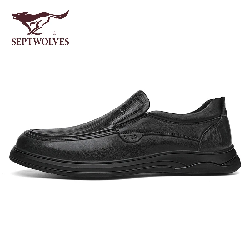七匹狼正品男鞋2025新款秋季男士一脚蹬休闲皮鞋英伦风软底乐福鞋