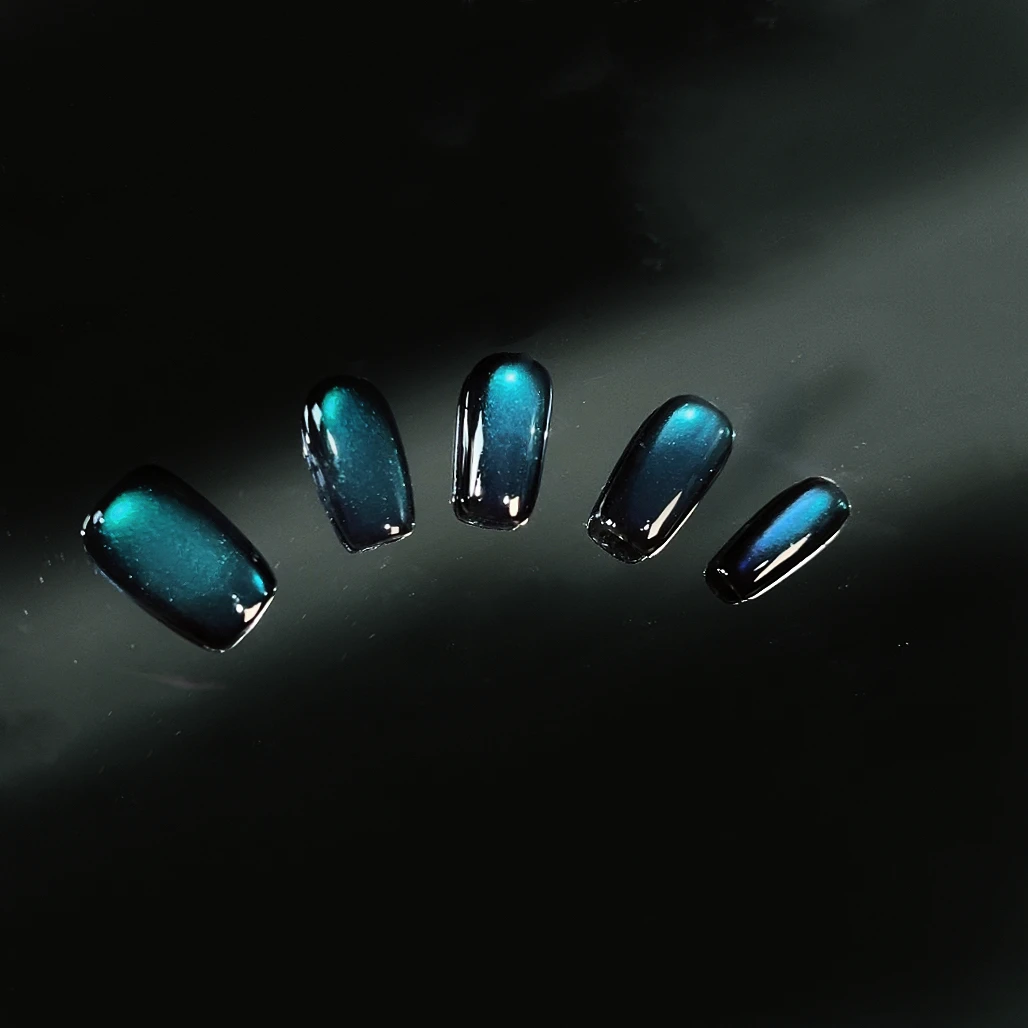 【北极光 显白】夏季25年猫眼高级拍照很闪显白纯手工美甲甲片