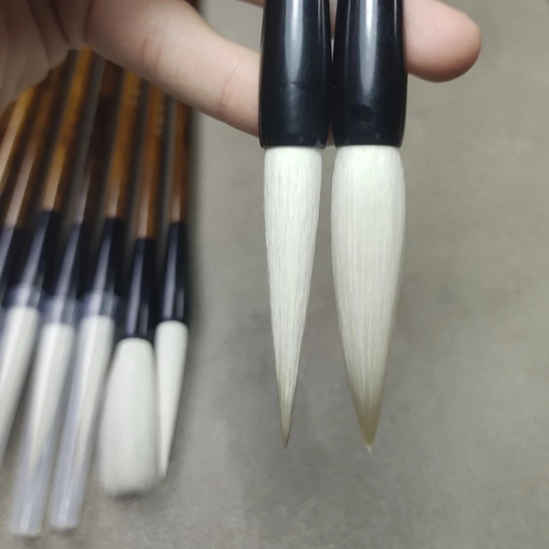 出锋5.5*1.0cm 细光峰纯羊毫猪鬃垫根2支