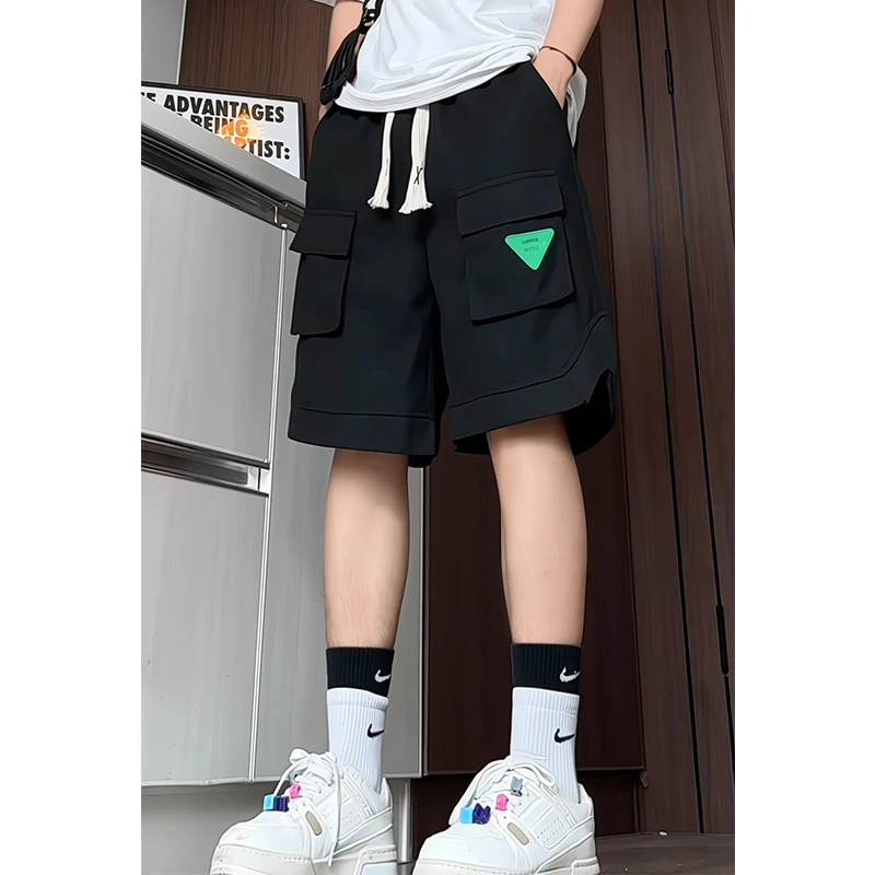 夏季新品美式工装短裤男夏季潮流运动休闲五分裤宽松沙滩裤中裤