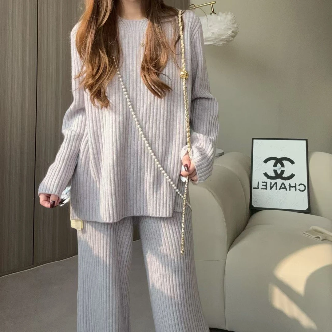 【简奢老钱风】241714-241715定纺彩点纱进口机坑条套装轻奢款