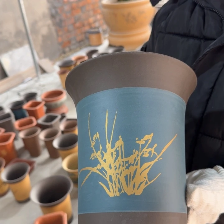 紫砂紫砂花盆19*22