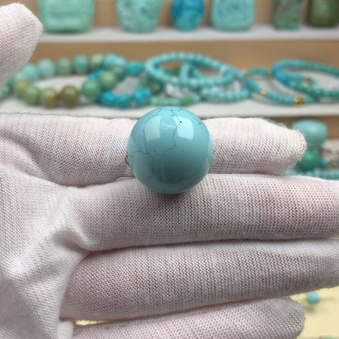 未镶嵌绿松石珠宝奇石20.1mm