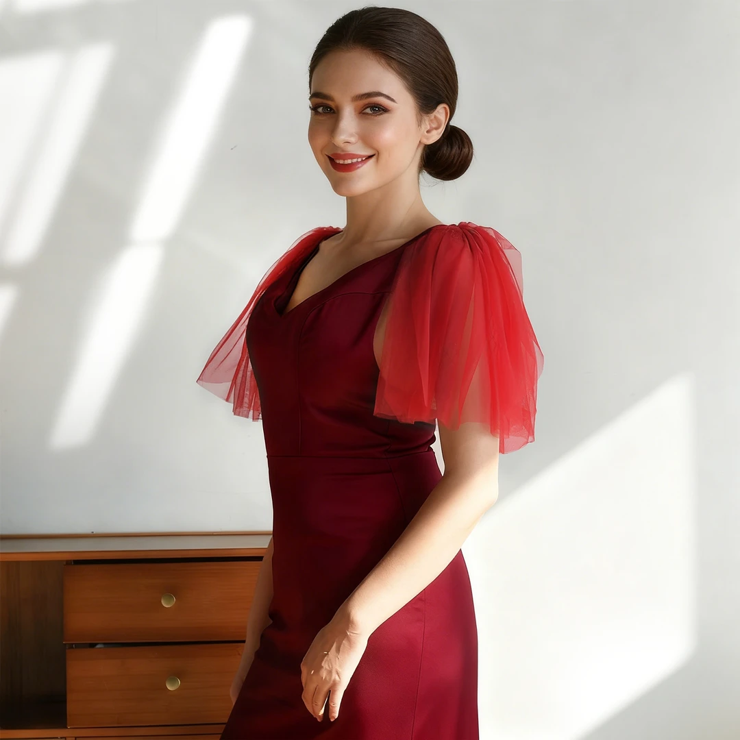 优拉潘夏季新款红色披肩新娘中式婚礼披肩端庄大气旗袍配饰VG125