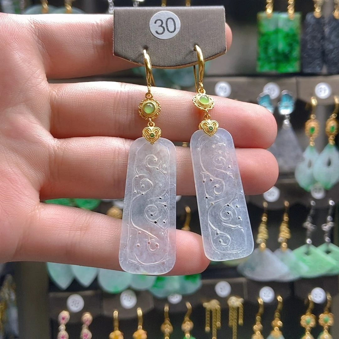 翡翠未镶嵌耳饰翡翠