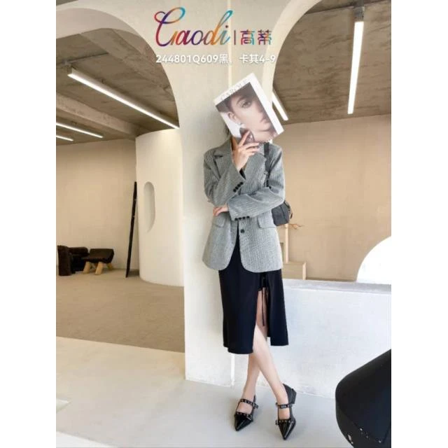 GAODI/高蒂春秋高蒂新款细低跟尖头浅口女单鞋244801Q609