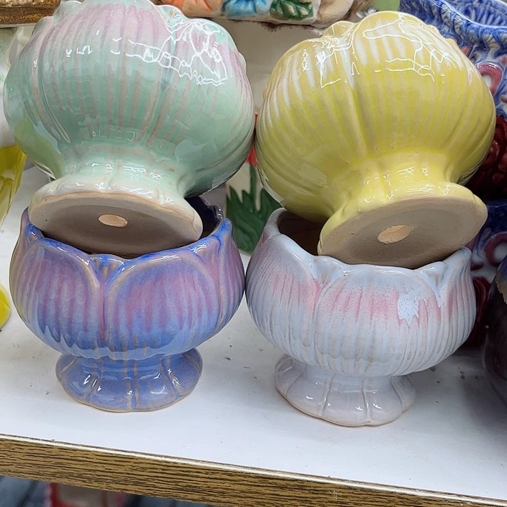 多肉绿植陶瓷花盆9.9包邮，有孔