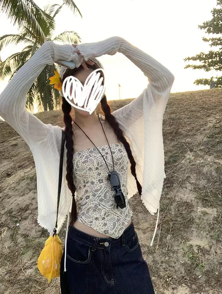 针织开衫女春季穿搭新款上衣chic韩系白色罩衫气质毛衣外套