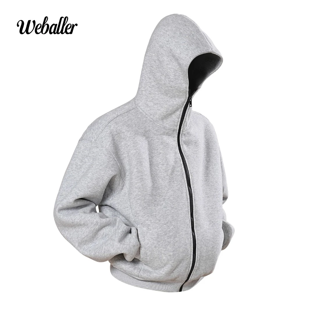 【断码不补】WEBALLER秋冬超重磅850g运动连帽拉链外套卫衣短宽百搭