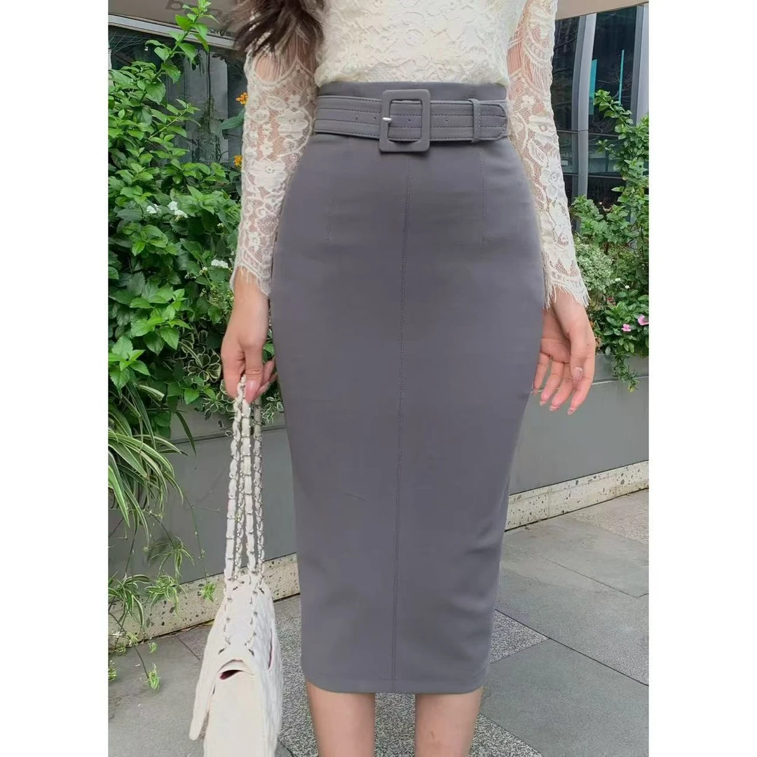 SZA【北欧童话】春季新款气质通勤职业高腰包臀显瘦半身裙A-1597