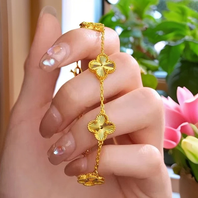 合金手链 四叶草手链 合金手链 2025新款  经典百搭款