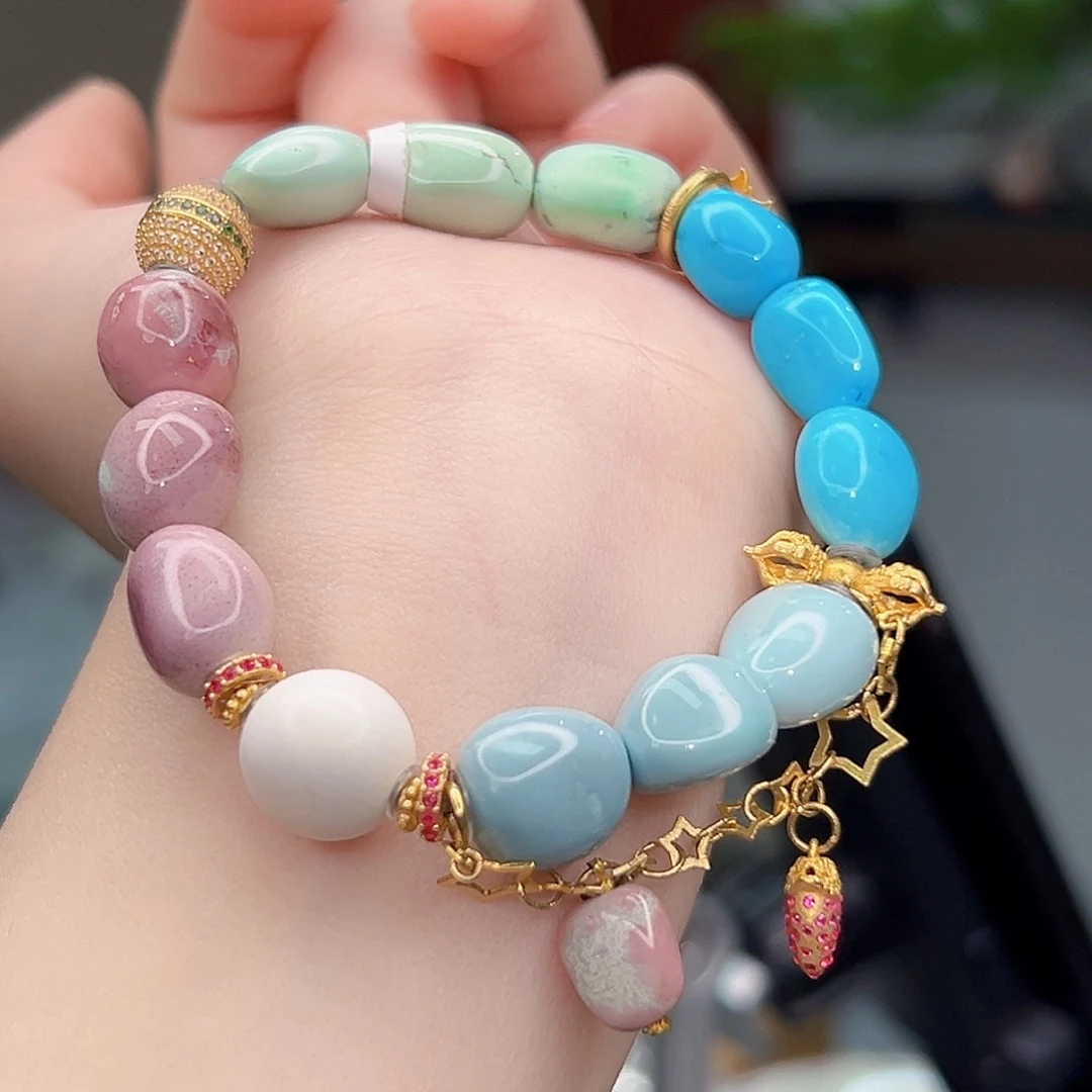 绿松石珠宝奇石18K金镶嵌