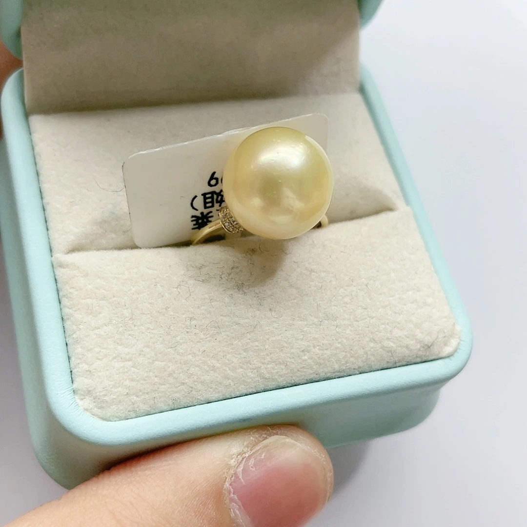 海水珍珠戒指18K金镶嵌