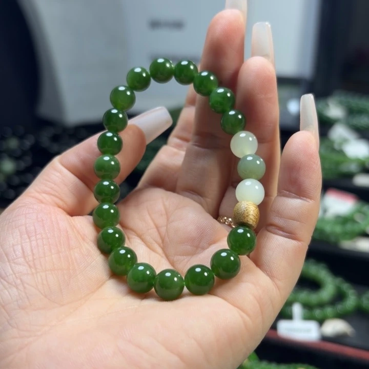 和田玉（碧玉）未镶嵌手链8