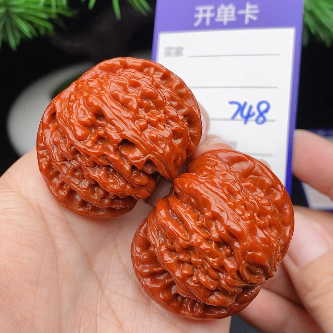 文玩核桃把件44闷白748