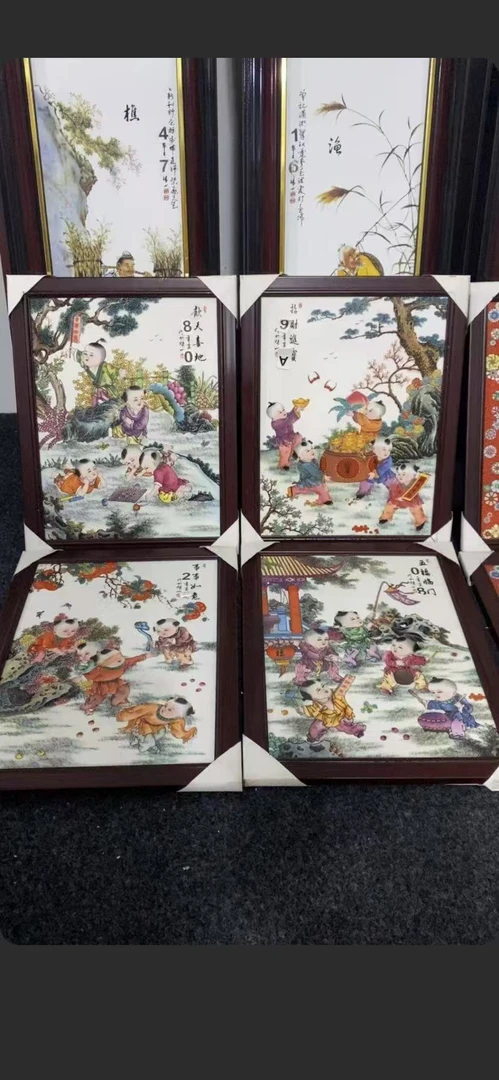 景德镇陶瓷童子四连屏