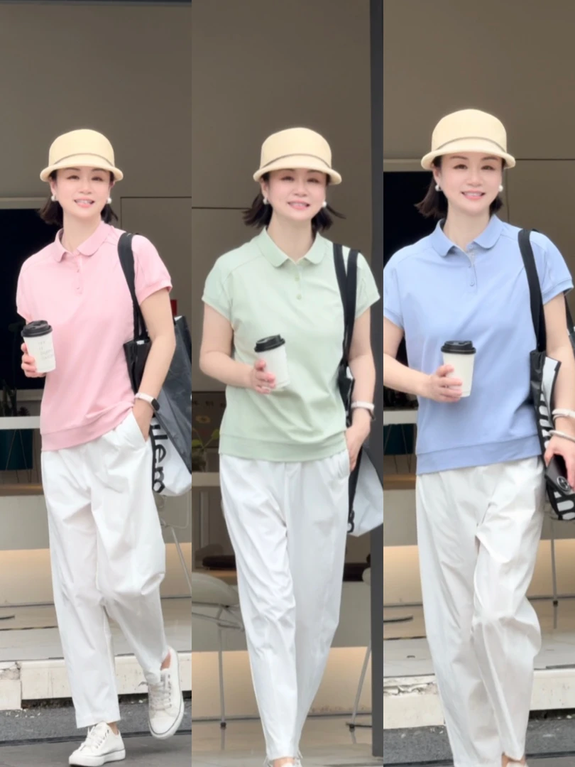 华人杰首创7A精油凉感香氛t恤短袖运动飞飞袖POLO领宽松夏季T恤