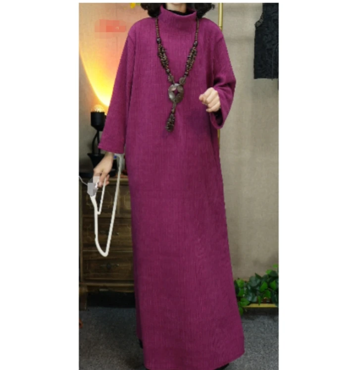 260玫紫色连衣裙