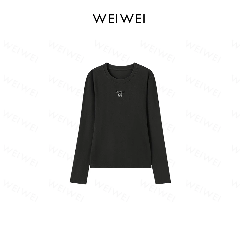 【特价】“心动柔闪”新款精致小圆领修身羊毛长袖打底衫ss26433