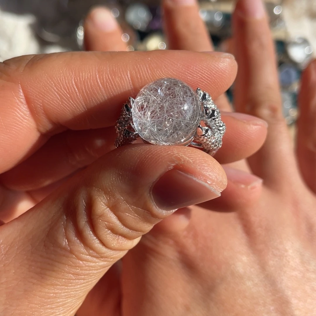 【闪购商品】银S925镶嵌珠宝半成品水晶戒指