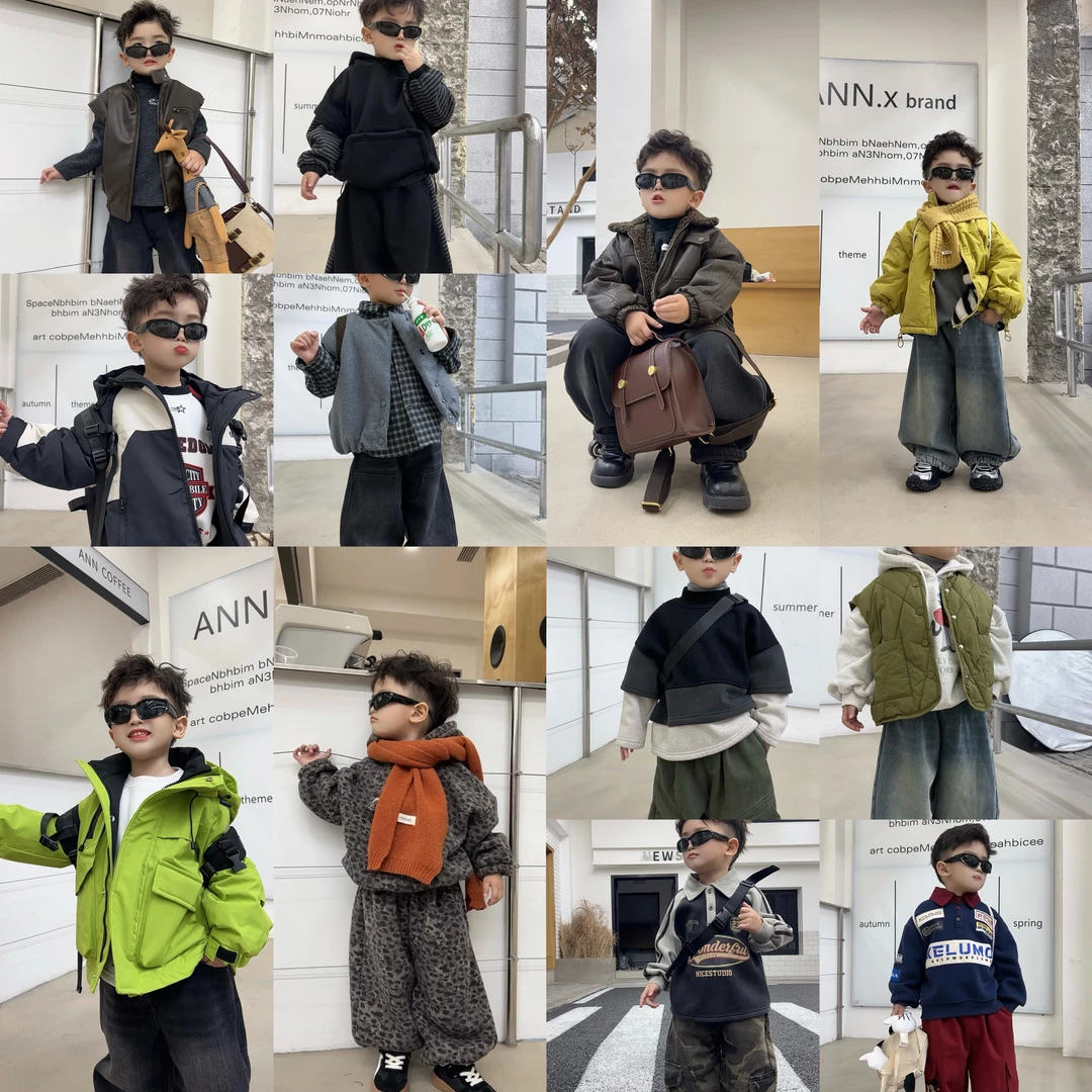 【七号链接】（349-438）棉逗熊品牌冬季男童韩版时尚酷帅男童套装
