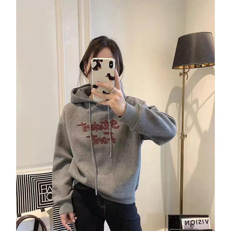 【丹姐家~加绒字母卫衣】2025新款秋冬时尚抽绳连帽字母卫衣