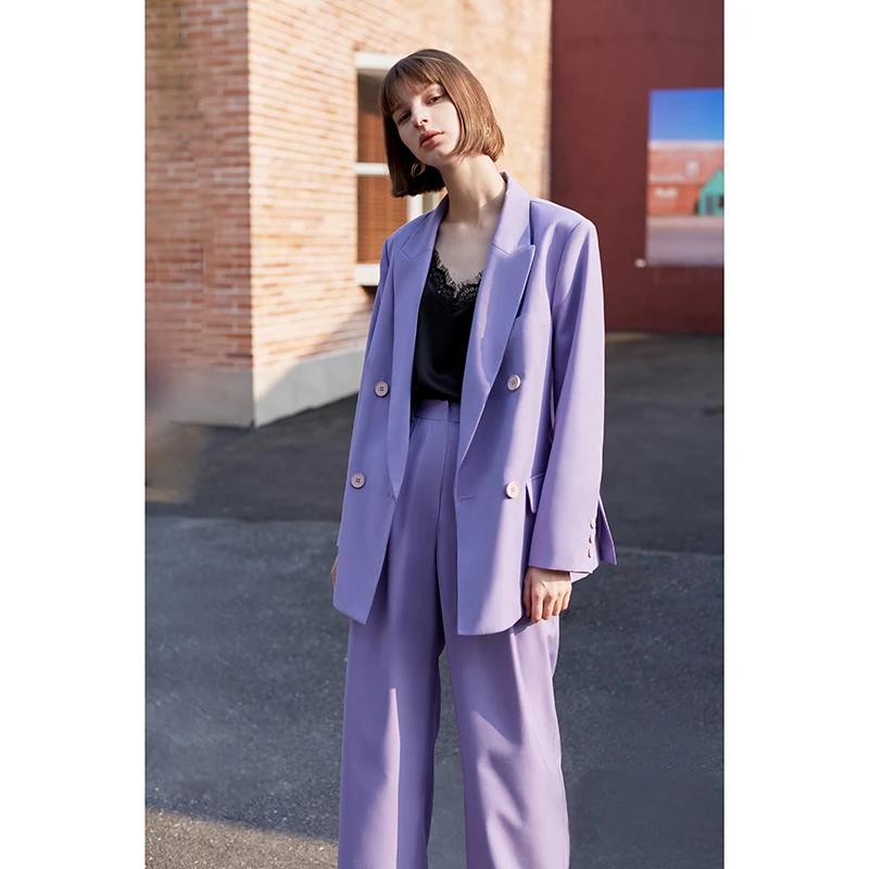 【楠哥专属】纯色复古街拍西装裤垂感高腰直筒阔腿裤 19249