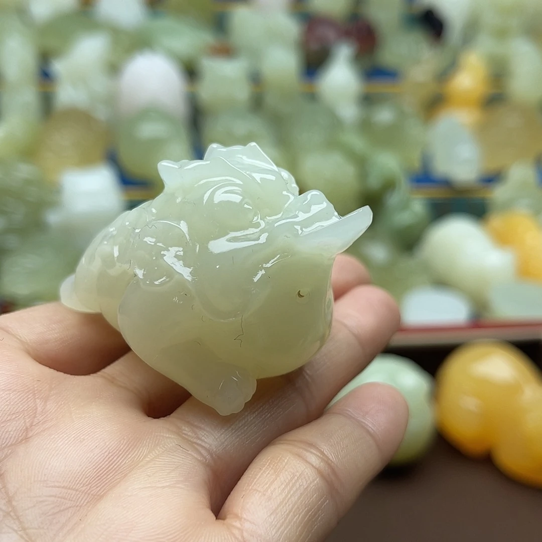 清***生玉天然桌面小摆件