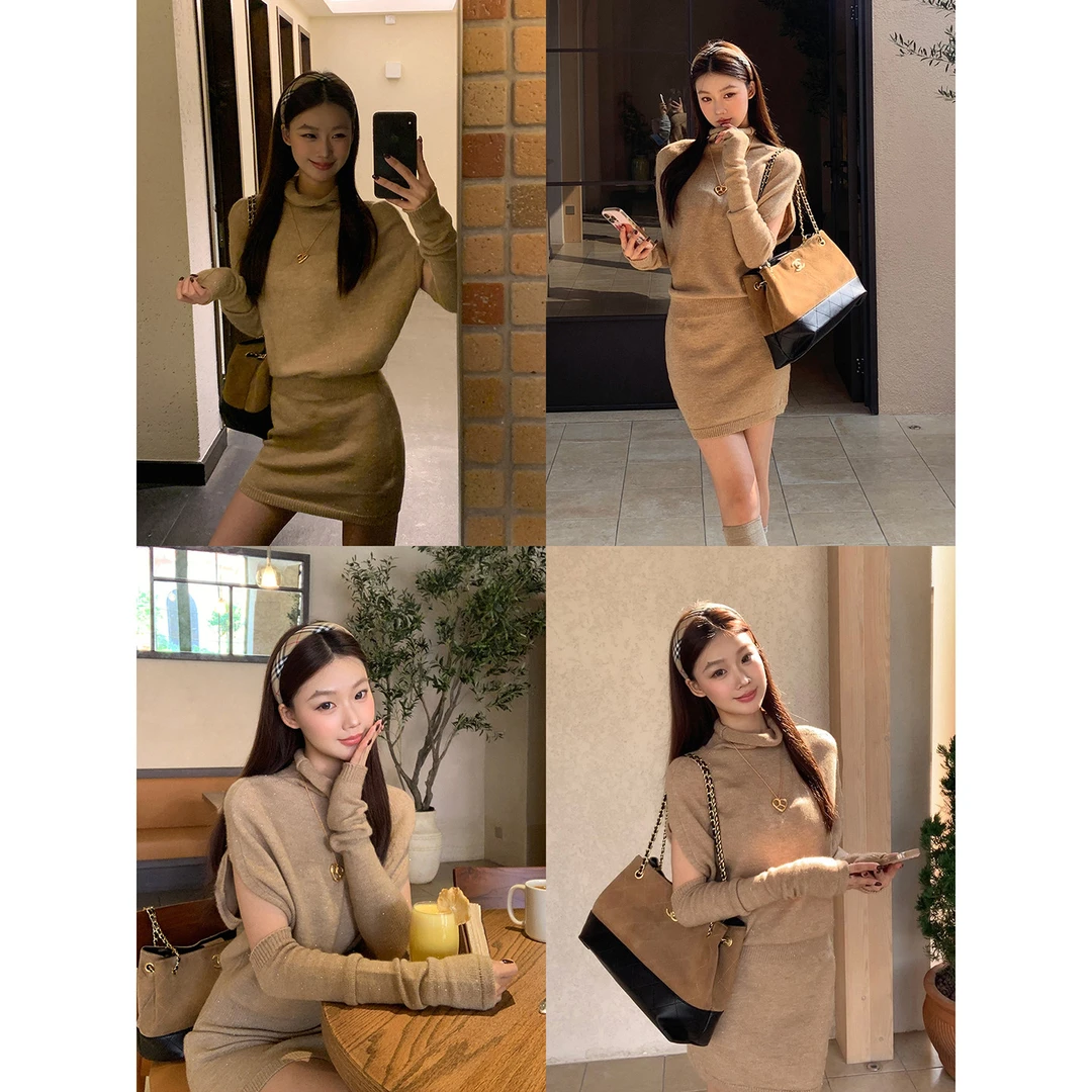 【美神降临】法式纯欲立领斗篷式高级感包臀显瘦连衣裙6210