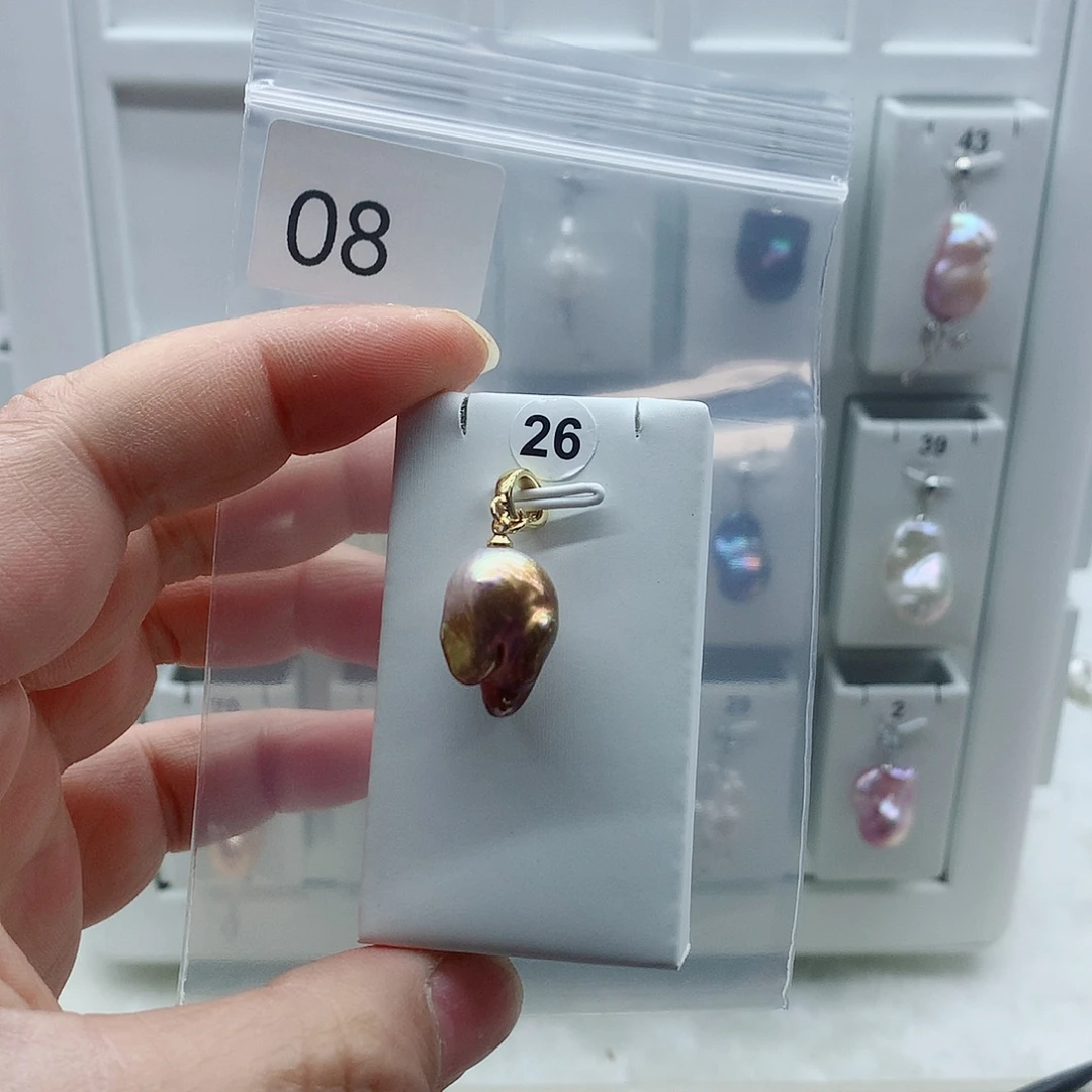 合金吊坠(不含链)淡水珍珠