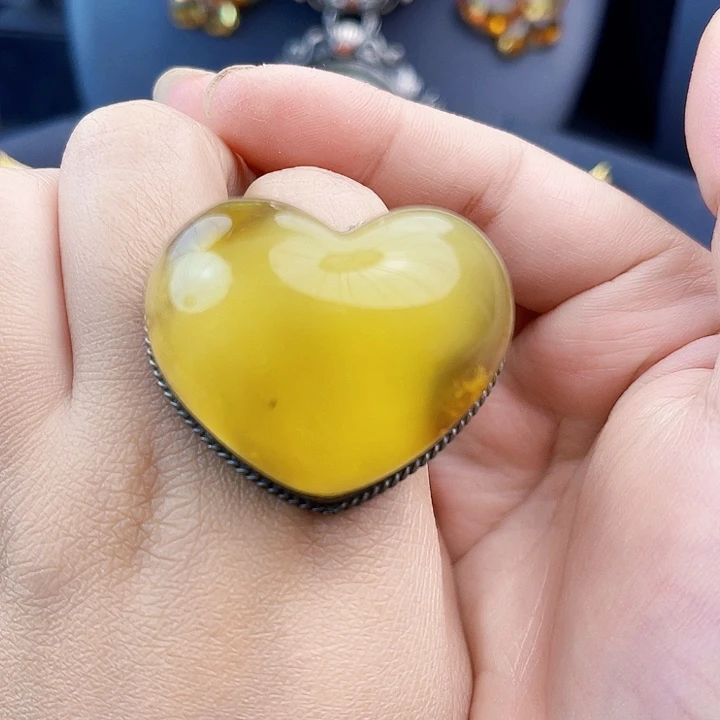 琥珀银S925镶嵌裸石