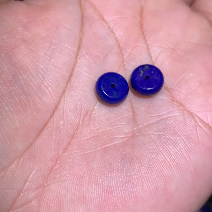 青金石未镶嵌一对10*4mm隔片