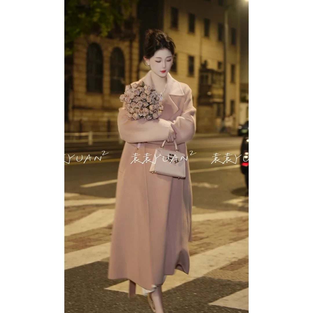 【2025新品首发】极简大牌风A版长款高支美澳100%绵羊毛大衣F829-2