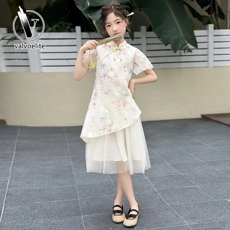 VALVOELITE女童中国风旗袍连衣裙2025新款夏季时尚新中式汉服裙子