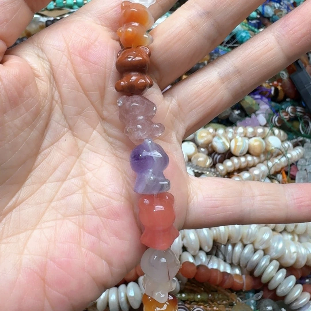 玛瑙/玉髓合金珠宝半成品一颗暴力熊