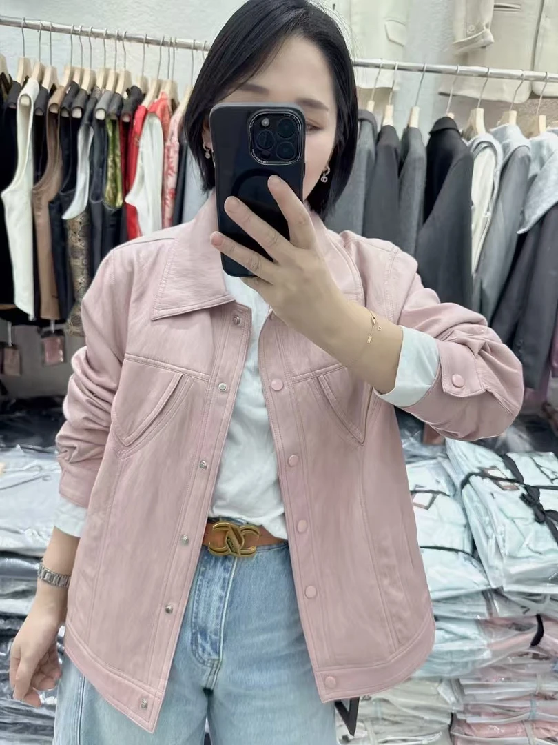 肉肉家*大码彩色多多皮衣外套