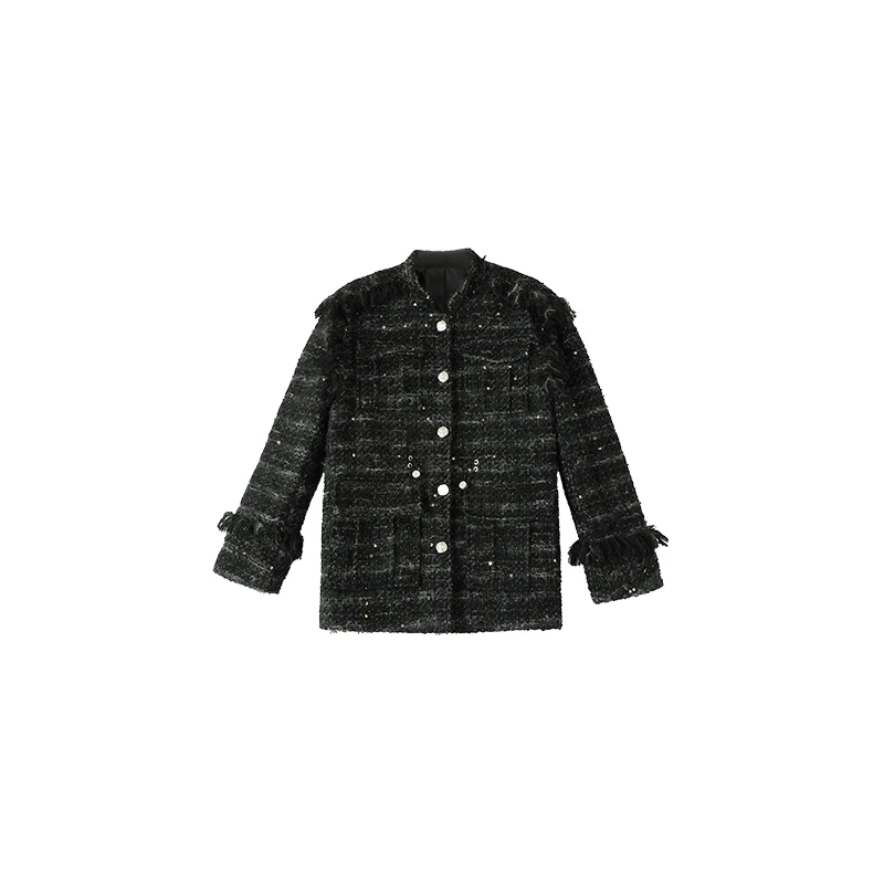 李大琪【香奶奶外套】时尚气质设计师小香风外套编制风上衣