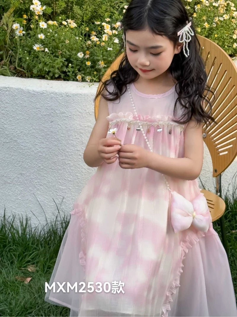 带包爆款女童裙子2025年波西米亚风儿童洋气女孩夏季宝宝无袖