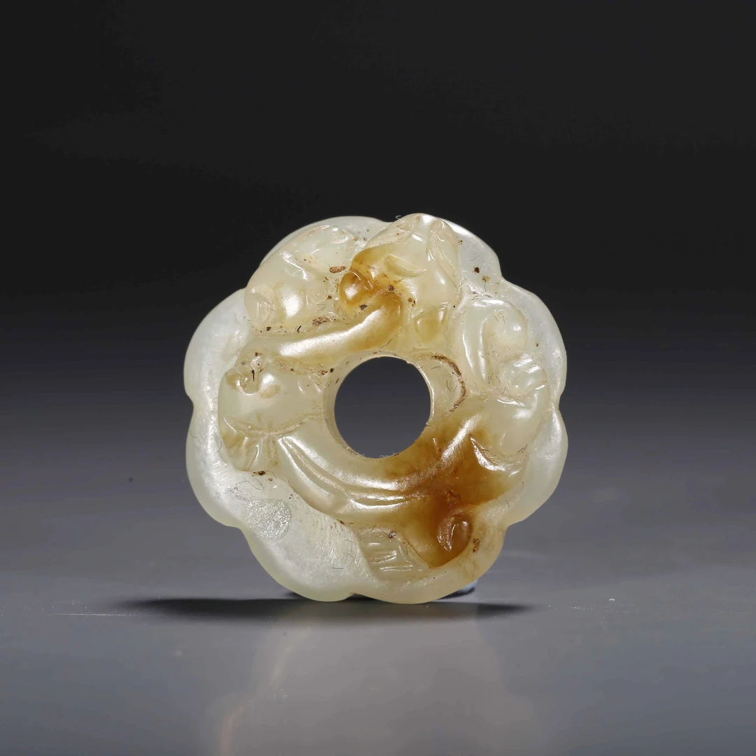 【济文阁】JDY20122911清代 浮雕龙纹玉扣