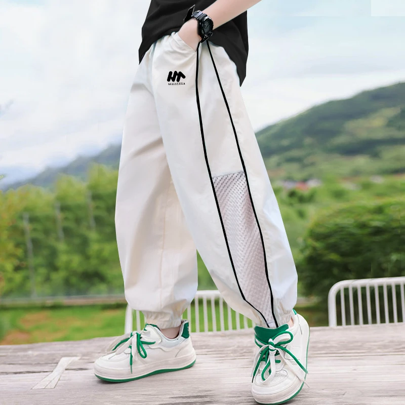 男童夏装薄款长裤2025新款夏季中大童冰丝防蚊裤夏款速干裤宽松潮