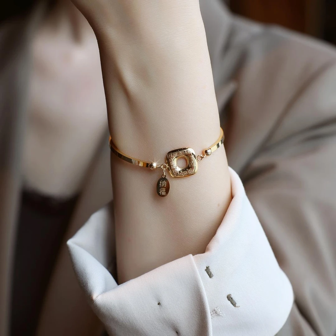 CAIEM KAIET 钛钢手链 复古吉祥如意手链女轻奢精致不掉色手饰