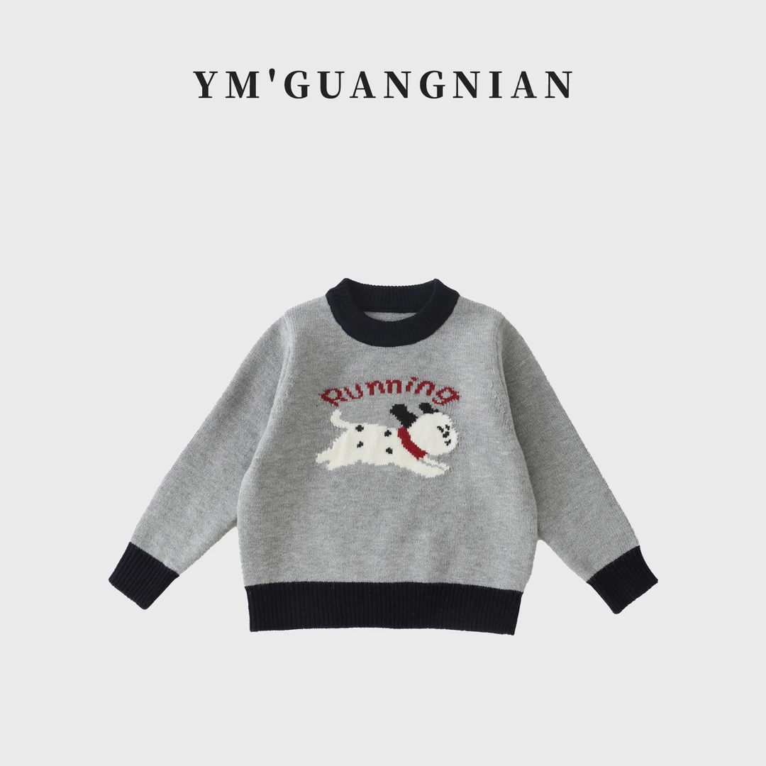 【幼棉光年】冬季男童圆领卡通上衣儿童时尚休闲套头毛衣J-323566