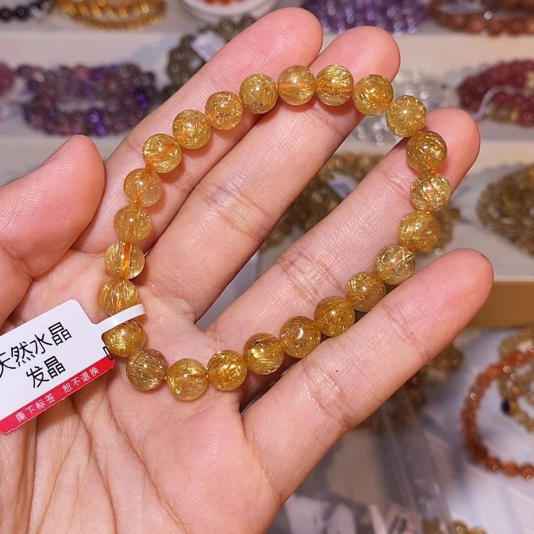 【闪购商品】发晶手串未镶嵌宁*✨烟花钛晶7.9mm